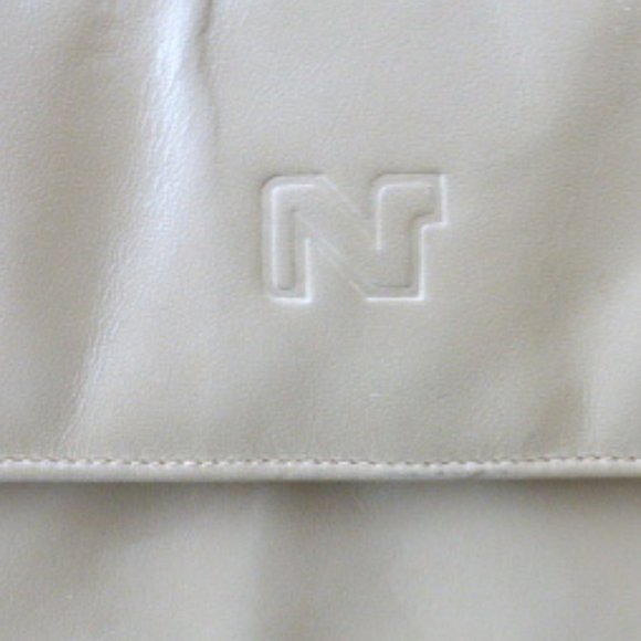 NINA RICCI PARIS taupe tan LEATHER bag Vintage - Picture 2 of 10
